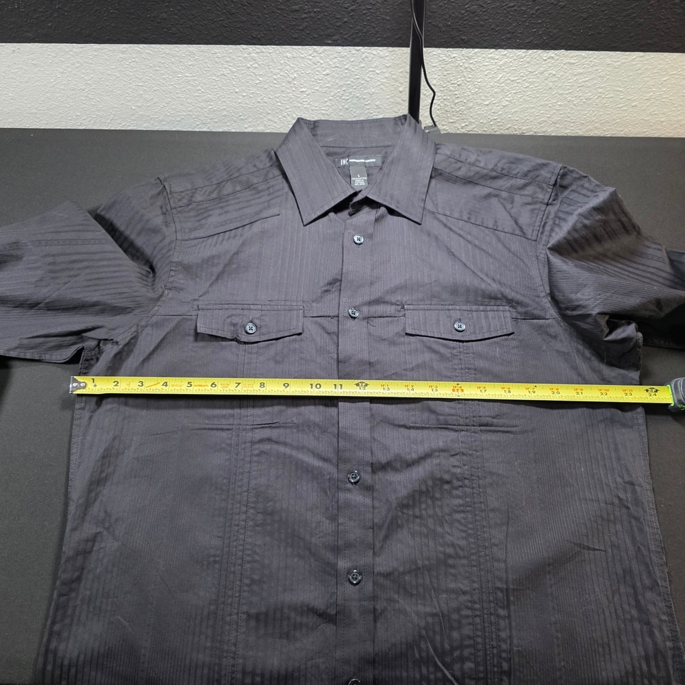NWT INC International Concepts Mens‎ Black Striped Long Sleeve Shirt Size Large - Picture 5 of 10